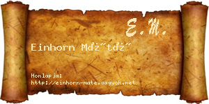 Einhorn Máté névjegykártya